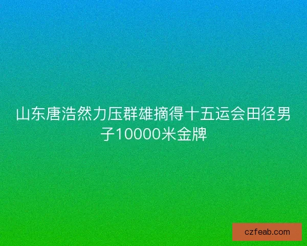 山东唐浩然力压群雄摘得十五运会田径男子10000米金牌